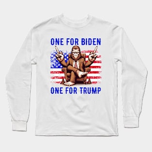 Bigfoot Middle Finger Funny Election 2024 Long Sleeve T-Shirt